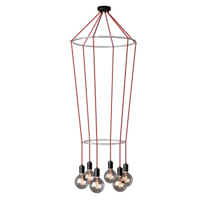 Lustre 2 Cage avec 6 bras Globo - Gunmetal