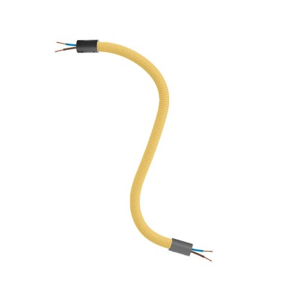 Kit Creative Flex tube flexible recouvert de tissu moutarde RM79 avec bornes métalliques - Noir