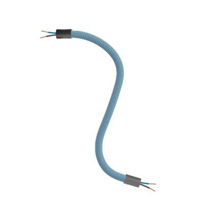 Kit Creative Flex tube flexible recouvert de tissu pétrole RM78 avec bornes métalliques - Noir
