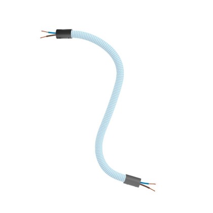 Kit Creative Flex tube flexible recouvert de tissu blue ciel RM76 avec bornes métalliques - Noir