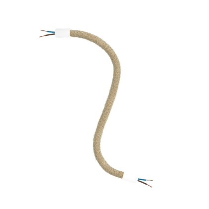 Kit Creative Flex tube d'extension flexible recouvert de jute RN06 Neutre avec extrémités métalliques - Blanc mat