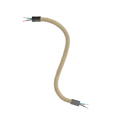 Kit Creative Flex tube d'extension flexible recouvert de jute RN06 Neutre avec extrémités métalliques - Noir