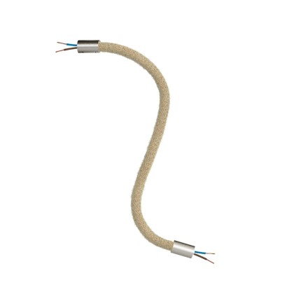 Kit Creative Flex tube d'extension flexible recouvert de jute RN06 Neutre avec extrémités métalliques - Titane satiné