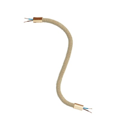 Kit Creative Flex tube d'extension flexible recouvert de jute RN06 Neutre avec extrémités métalliques - Bronze satiné