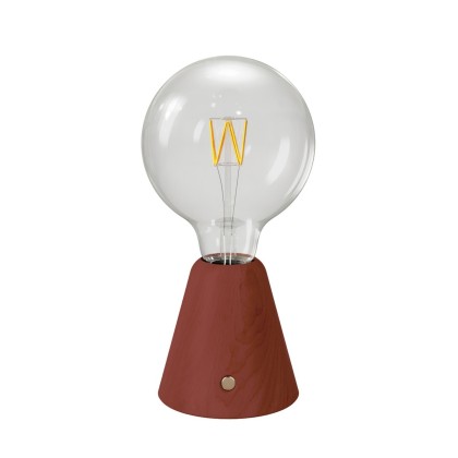 Draagbare en oplaadbare Cabless01 LED-lamp met G125 Globe lichtbron - terracotta