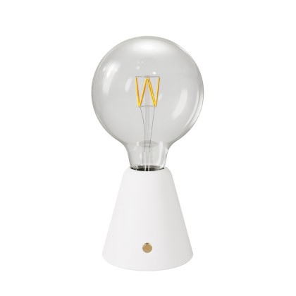 Draagbare en oplaadbare Cabless01 LED-lamp met G125 Globe lichtbron - wit