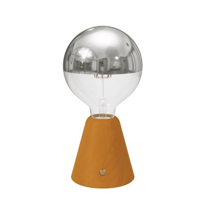 Lampe portative LED rechargeable Cabless01 avec ampoule globo demi-sphère argent - Safran
