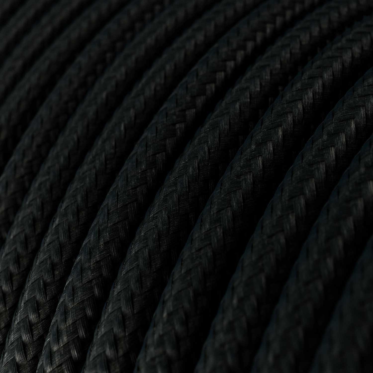 Câble électrique Ultra Soft en silicone recouvert de tissu Noir Charbon brillant - RM04 rond 2x0,75mm