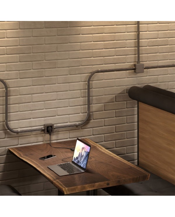 Verzinkte metalen aansluitdop met schroefdraad voor 20 mm. Creative-Tube, schroefklemmen meegeleverd