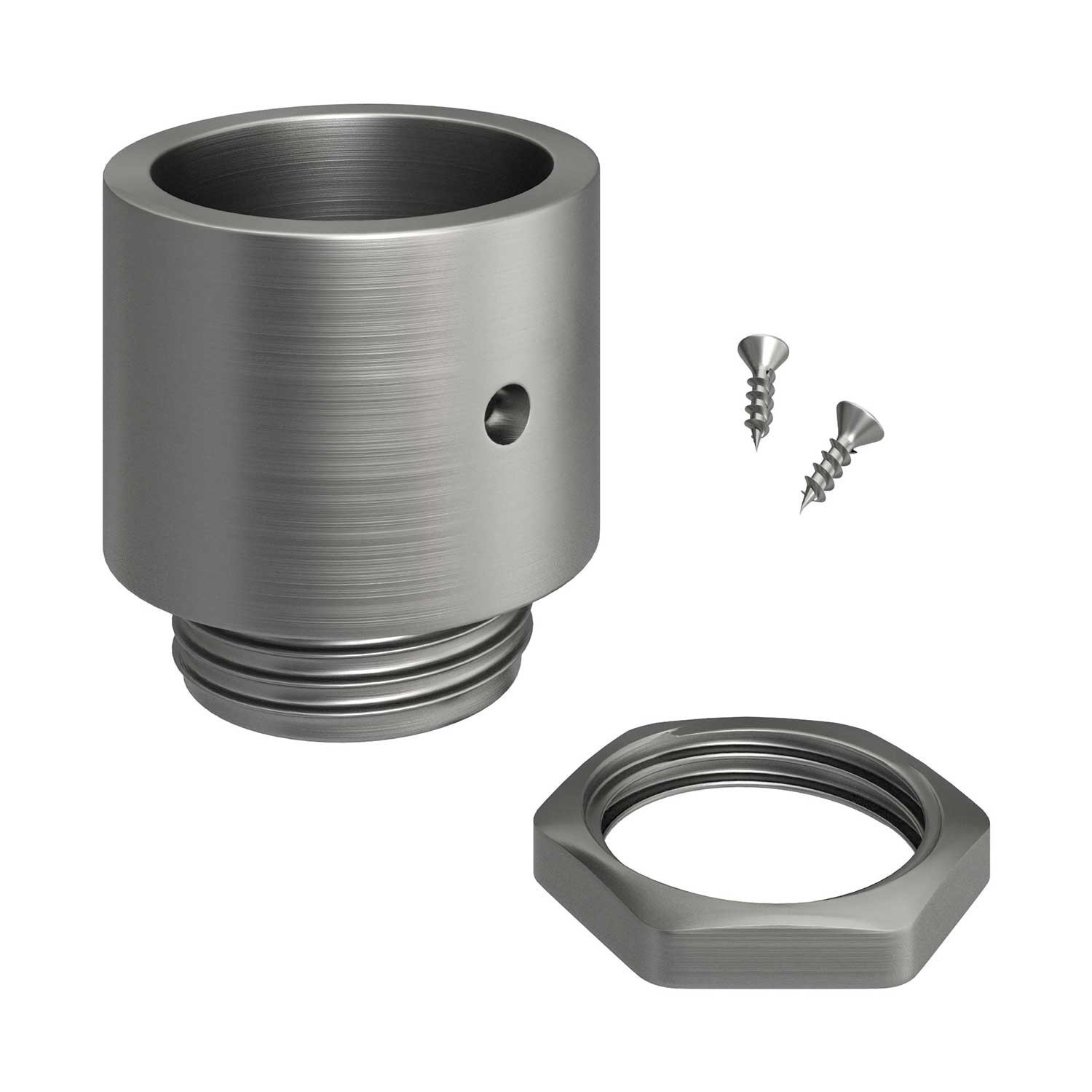 Verzinkte metalen aansluitdop met schroefdraad voor 20 mm. Creative-Tube, schroefklemmen meegeleverd