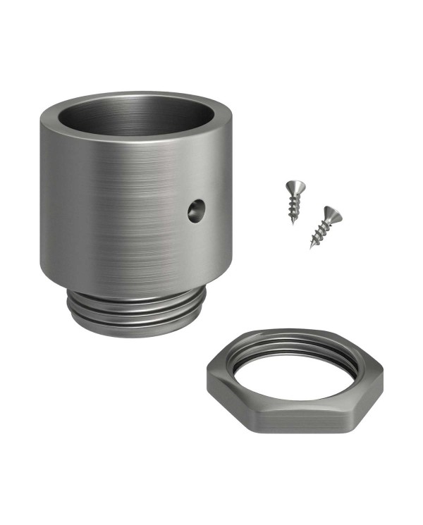 Verzinkte metalen aansluitdop met schroefdraad voor 20 mm. Creative-Tube, schroefklemmen meegeleverd