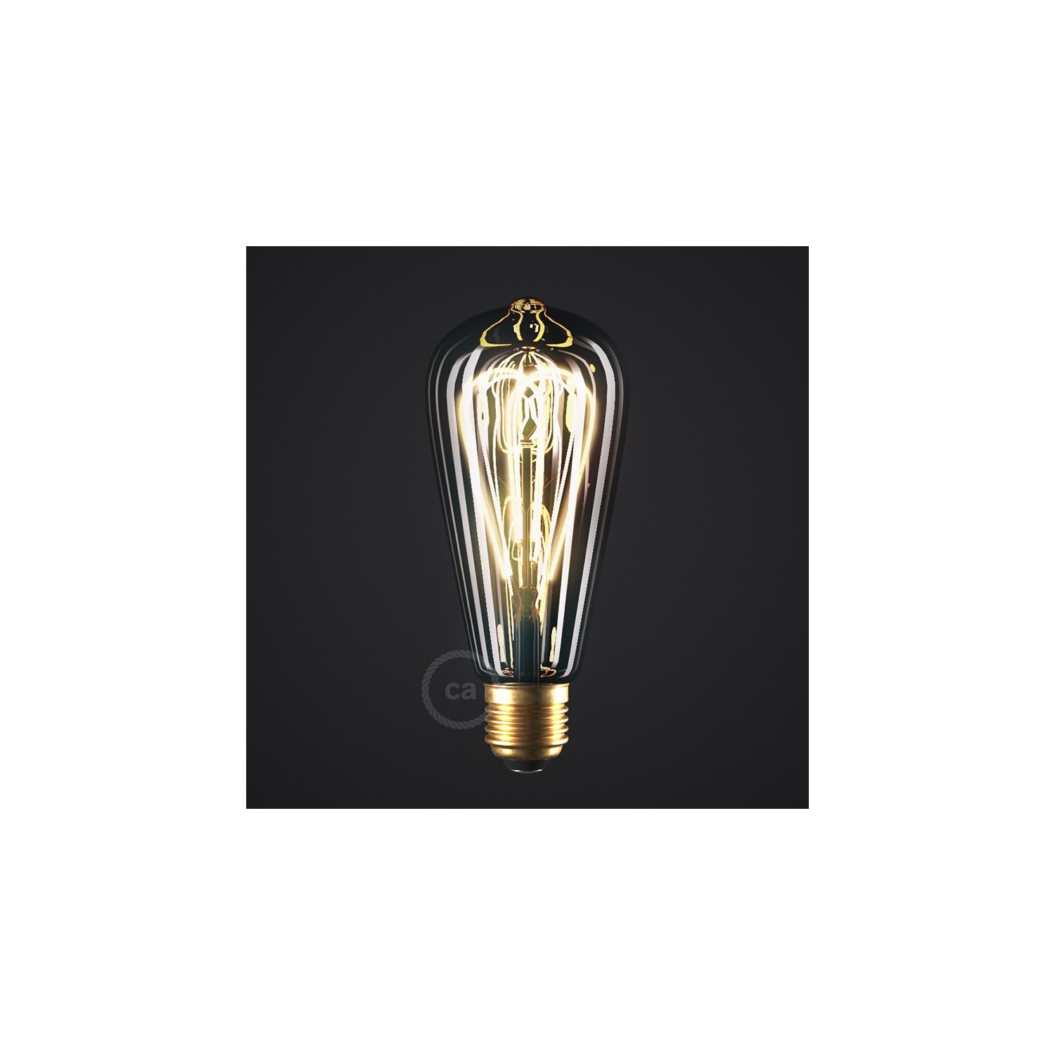 LED Smoky lichtbron - Edison ST64 dubbele lus LED spiraal - 5W E27 dimbaar 2000K