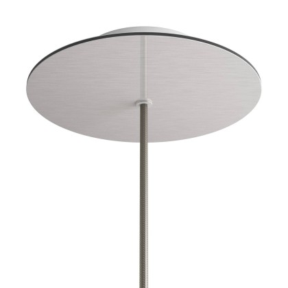Rosace Rose-One rond de 200 mm de diamètre avec 1 trou et 4 trous latéraux - Acier satiné Dibond