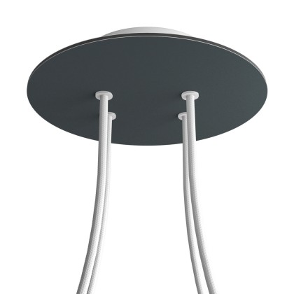 Rosace Rose-One rond de 200 mm de diamètre avec 4 trous et 4 trous latéraux - Anthracite