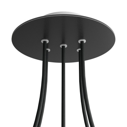 Rosace Rose-One rond de 200 mm de diamètre avec 5 trous et 4 trous latéraux - Noir mat