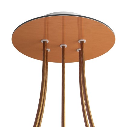 Rosace Rose-One rond de 200 mm de diamètre avec 5 trous et 4 trous latéraux - Cuivre satiné Dibond