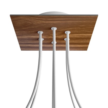 Rosace Rose-One carré de 200 mm avec 6 trous et 4 trous latéraux - Bois