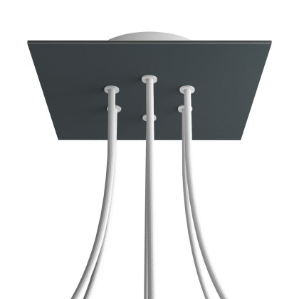 Rosace Rose-One carré de 200 mm avec 6 trous et 4 trous latéraux - Anthracite