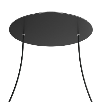 Rosace XXL Rose-One rond de 400 mm de diamètre avec 2 trous et 4 trous latéraux - Noir mat