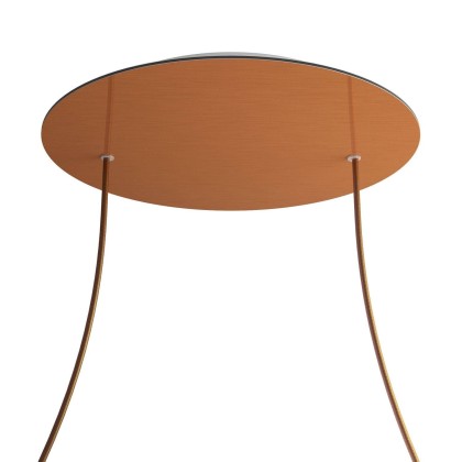 Rosace XXL Rose-One rond de 400 mm de diamètre avec 2 trous et 4 trous latéraux - Cuivre satiné Dibond