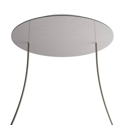 Rosace XXL Rose-One rond de 400 mm de diamètre avec 2 trous et 4 trous latéraux - Acier satiné Dibond