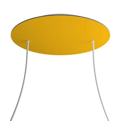 Rosace XXL Rose-One rond de 400 mm de diamètre avec 2 trous et 4 trous latéraux - Moutarde