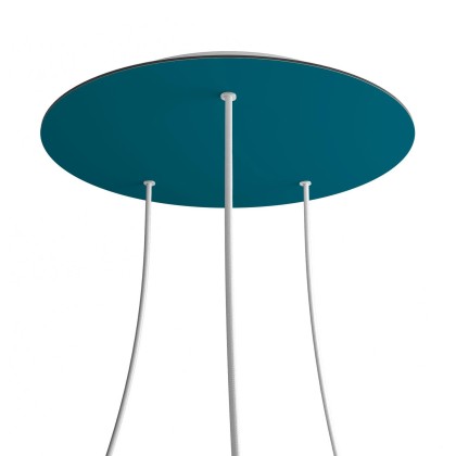 Rosace XXL Rose-One rond de 400 mm de diamètre avec 3 trous et 4 trous latéraux - Pétrole