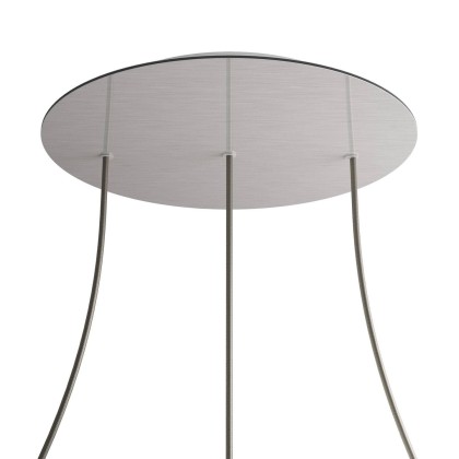 Rosace XXL Rose-One rond de 400 mm de diamètre avec 3 trous alignés et 4 trous latéraux - Acier satiné Dibond