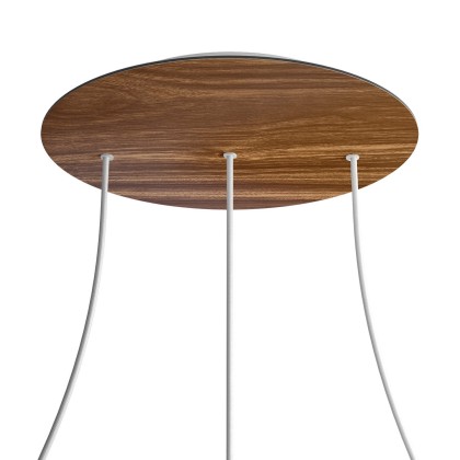 Rosace XXL Rose-One rond de 400 mm de diamètre avec 3 trous alignés et 4 trous latéraux - Bois