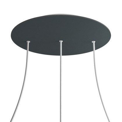 Rosace XXL Rose-One rond de 400 mm de diamètre avec 3 trous alignés et 4 trous latéraux - Anthracite