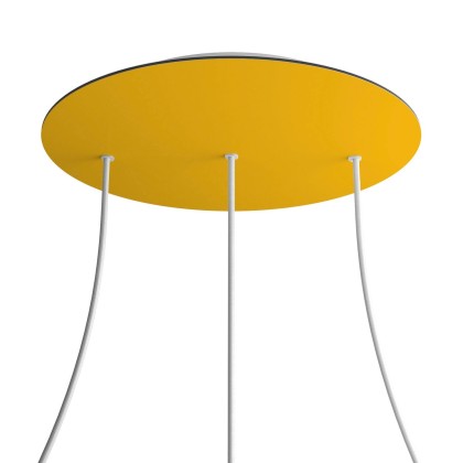 Rosace XXL Rose-One rond de 400 mm de diamètre avec 3 trous alignés et 4 trous latéraux - Moutarde