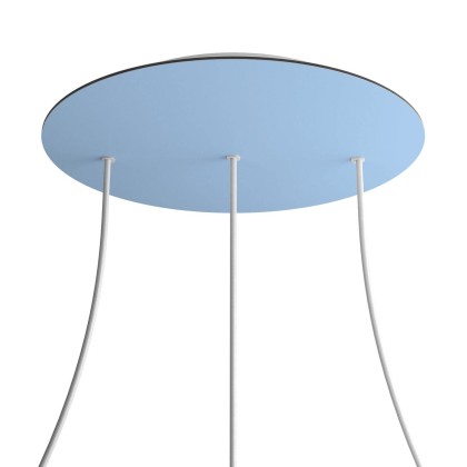 Rosace XXL Rose-One rond de 400 mm de diamètre avec 3 trous alignés et 4 trous latéraux - Blue ciel