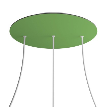 Rosace XXL Rose-One rond de 400 mm de diamètre avec 3 trous alignés et 4 trous latéraux - Vert Prairie