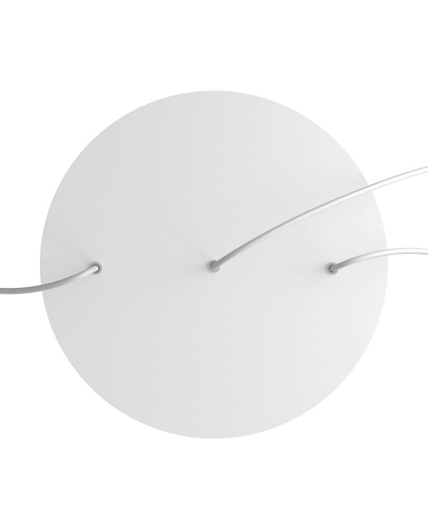 Rosace XXL Rose-One rond de 400 mm de diamètre avec 3 trous alignés et 4 trous latéraux
