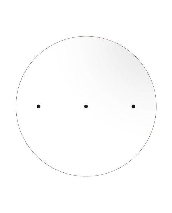 Rosace XXL Rose-One rond de 400 mm de diamètre avec 3 trous alignés et 4 trous latéraux