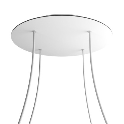 Rosace XXL Rose-One rond de 400 mm de diamètre avec 4 trous et 4 trous latéraux - Blanc mat