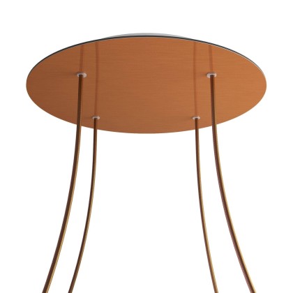 Rosace XXL Rose-One rond de 400 mm de diamètre avec 4 trous et 4 trous latéraux - Cuivre satiné Dibond