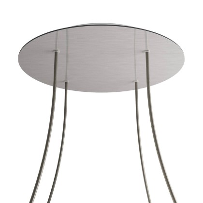 Rosace XXL Rose-One rond de 400 mm de diamètre avec 4 trous et 4 trous latéraux - Acier satiné Dibond