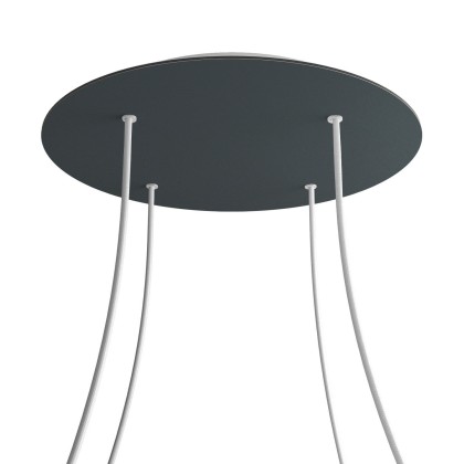 Rosace XXL Rose-One rond de 400 mm de diamètre avec 4 trous et 4 trous latéraux - Anthracite