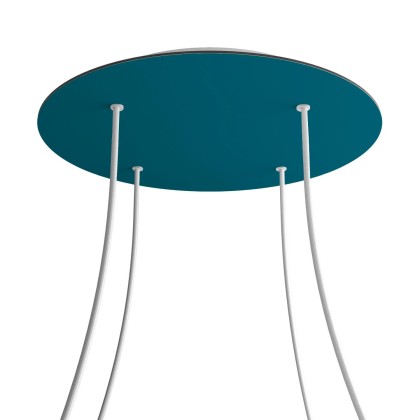 Rosace XXL Rose-One rond de 400 mm de diamètre avec 4 trous et 4 trous latéraux - Pétrole