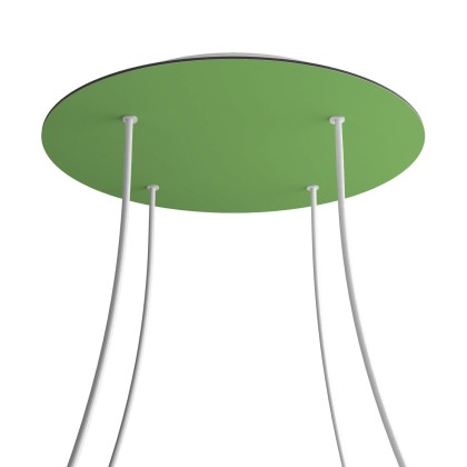 Rosace XXL Rose-One rond de 400 mm de diamètre avec 4 trous et 4 trous latéraux - Vert Prairie
