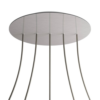 Rosace XXL Rose-One rond de 400 mm de diamètre avec 5 trous alignés et 4 trous latéraux - Acier satiné Dibond