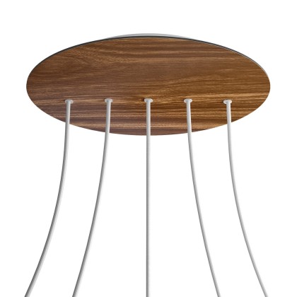 Rosace XXL Rose-One rond de 400 mm de diamètre avec 5 trous alignés et 4 trous latéraux - Bois