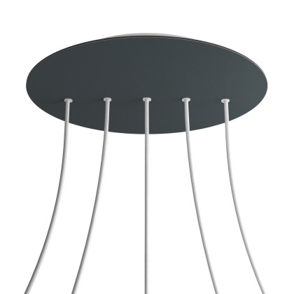 Rosace XXL Rose-One rond de 400 mm de diamètre avec 5 trous alignés et 4 trous latéraux - Anthracite