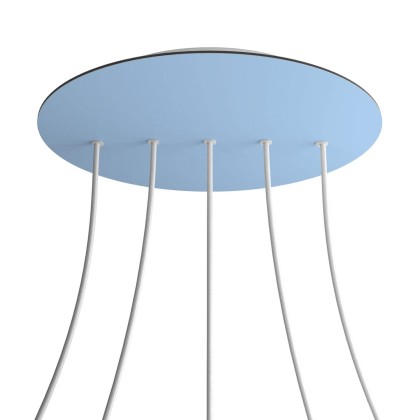 Rosace XXL Rose-One rond de 400 mm de diamètre avec 5 trous alignés et 4 trous latéraux - Blue ciel