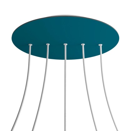 Rosace XXL Rose-One rond de 400 mm de diamètre avec 5 trous alignés et 4 trous latéraux - Pétrole