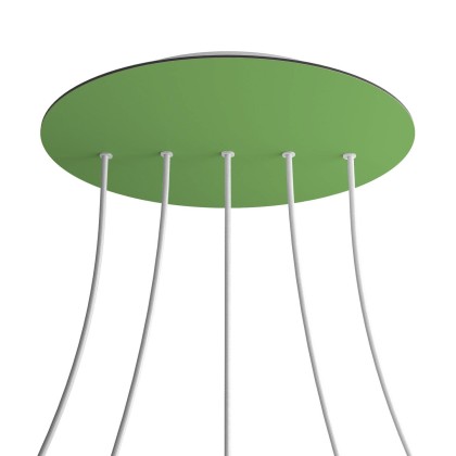 Rosace XXL Rose-One rond de 400 mm de diamètre avec 5 trous alignés et 4 trous latéraux - Vert Prairie