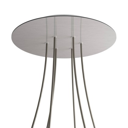 Rosace XXL Rose-One rond de 400 mm de diamètre avec 6 trous et 4 trous latéraux - Acier satiné Dibond