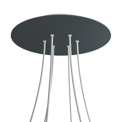 Rosace XXL Rose-One rond de 400 mm de diamètre avec 6 trous et 4 trous latéraux - Anthracite