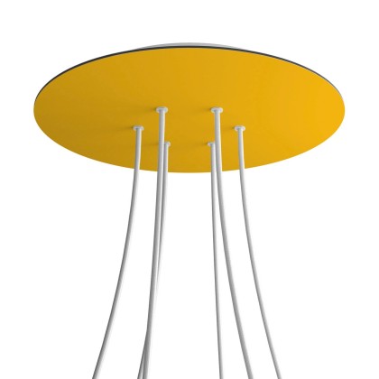 Rosace XXL Rose-One rond de 400 mm de diamètre avec 6 trous et 4 trous latéraux - Moutarde